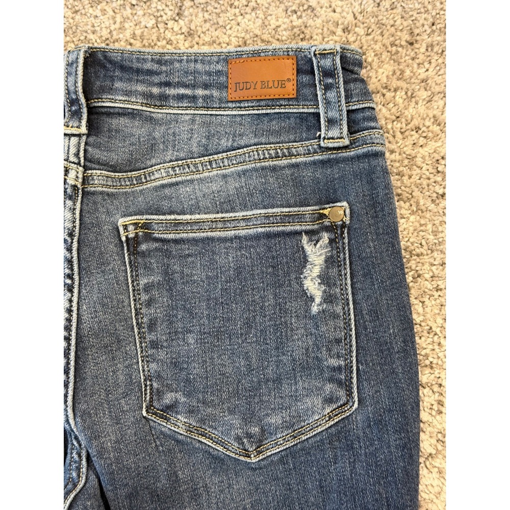 Judy Blue Jeans Women 3/26 Blue Boot Cut Distressed JB82541DK Stretch Denim - Picture 9 of 10